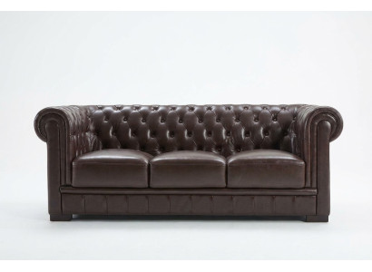 Canapé trois places revêtement canapé design moderne canapés 3 places chesterfield marron.