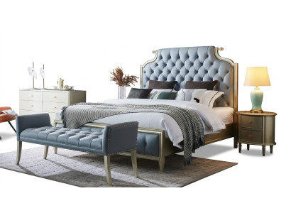 Un lit de designer de haute qualité de style Chesterfield pour votre chambre