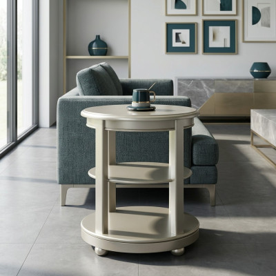 Table d'appoint Table Canapé Bois Canapé Côté Mobilier Designer Rond