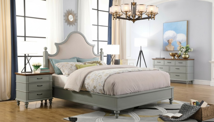Ensemble de chambre de luxe Design Lit 2x Tables de chevet Commode Suite Lits Hôtel