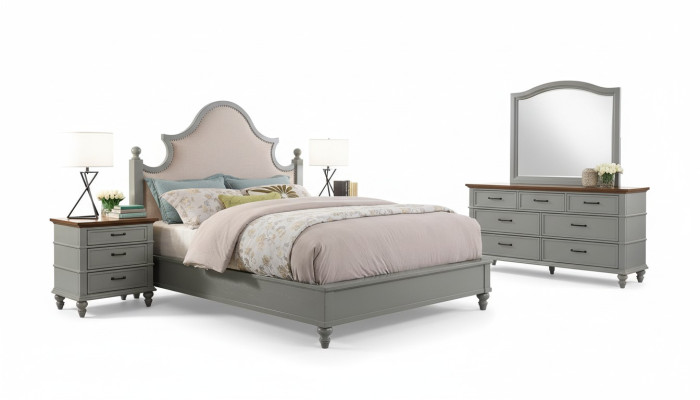 Chambre Ensemble Lit 2x Table de chevet Console Lits Textile Double Hôtel Rembourrage
