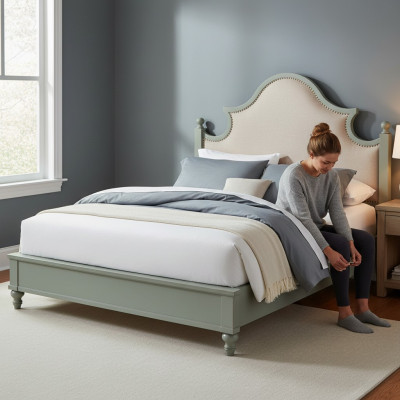 Chambre de luxe Lit Rembourrage Design 180x200cm Lits Doubles Hôtel Textile nouveau