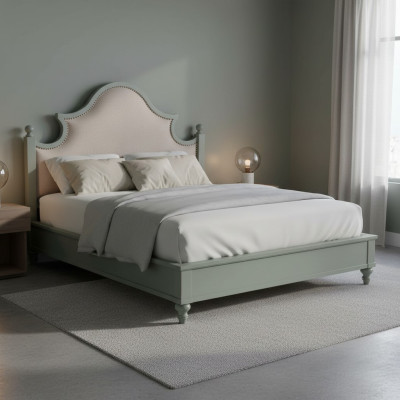 Chambre de luxe Lit Rembourrage Design 180x200cm Lits Doubles Hôtel Textile nouveau