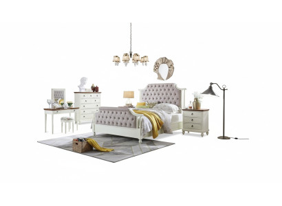 Lit double Lits classiques Lits coloniaux Lits en textile Chesterfield Style wilhelminien