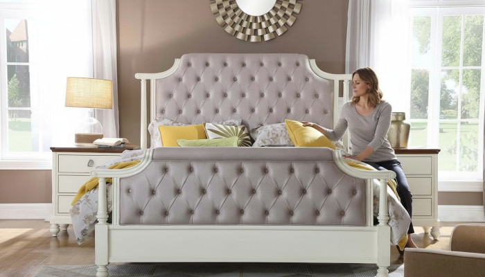 Set de chambre Lit 2x Table de chevet 3 pièces. Lits Fondateur Temps Luxe Chesterfield