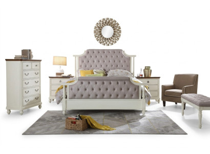 Set de chambre Lit 2x Table de chevet 3 pièces. Lits Fondateur Temps Luxe Chesterfield
