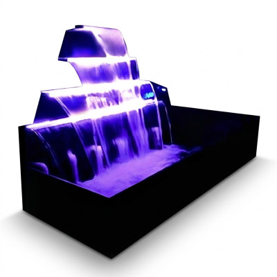 Piscine cascade fontaine en acier inoxydable installations de décoration de caractéristiques de l'eau piscine
