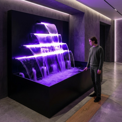 Système de bassin de cascade fontaine en acier inoxydable caractéristiques de l'eau décoration de la piscine