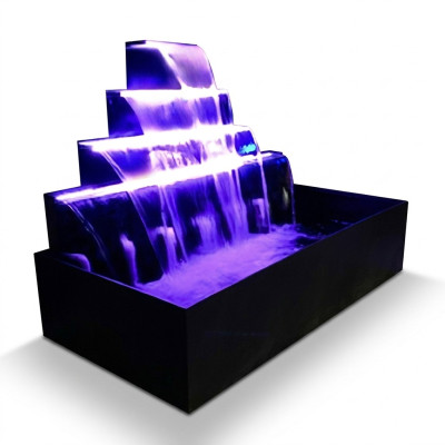 Système de bassin de cascade fontaine en acier inoxydable caractéristiques de l'eau décoration de la piscine