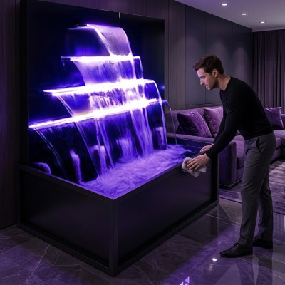 Système de piscine de cascade fontaine en acier inoxydable décoration caractéristiques de l'eau piscine