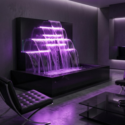 Système de piscine de cascade fontaine en acier inoxydable décoration caractéristiques de l'eau piscine
