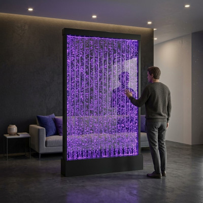 Panneau mural LED moderne, mur d'eau, murs d'eau, bulles d'eau, mur décoratif