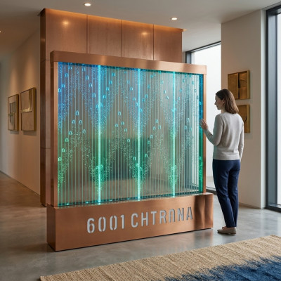 Panoramique mural Bulles d'eau Mur d'eau LED Designer Décoratif Mur d'eau