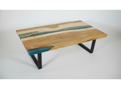 Table basse Table de la rivière Résine époxy Tables massives 120x70 Table de rivière Bois véritable