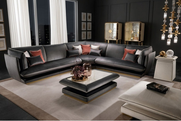 Canapé Canapé Canapé d'angle de luxe Mobilier Salon Rembourrage Design Textile Arredoclassic