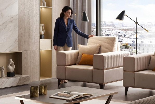 Fauteuil Relax en cuir Lounge Club Rembourrage Canapé Canapé-lit de luxe Meubles arredoclassic