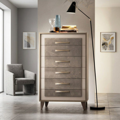 Commode Armoire haute Côté Planche basse Commodes Designer Bois noble Armoires de luxe
