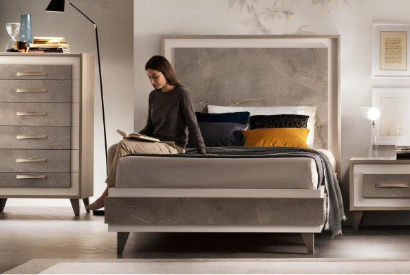 Lit rembourré Lits Lit Tapisserie Bois Designer Hôtel Design arredoclassic 120 cm