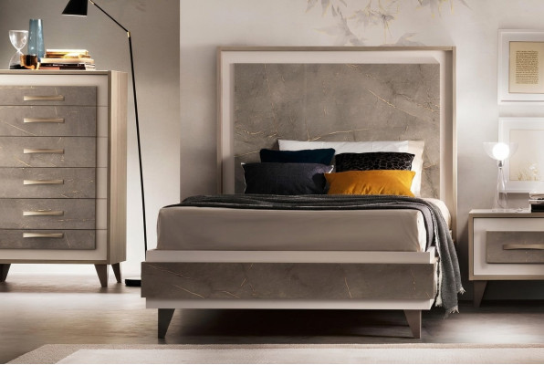 Lit rembourré Lits Lit Tapisserie Bois Designer Hôtel Design arredoclassic 120 cm