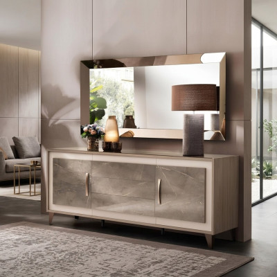 Commode à tiroirs Sideboard Buffet bas Armoire étagère de salon de luxe