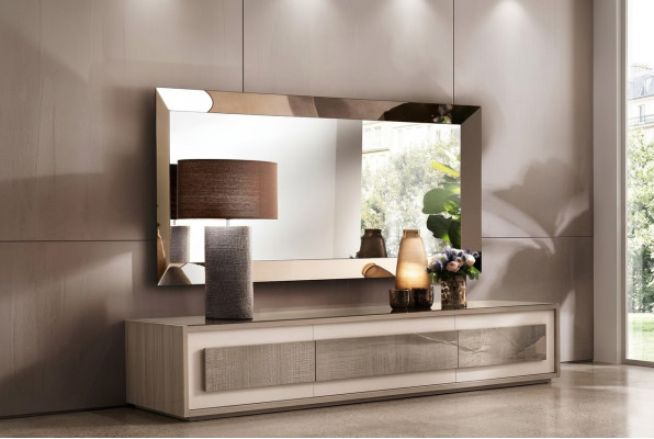 Miroir mural Cadre en bois Miroir doré Miroir mural Miroir suspendu Salon neuf