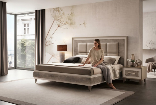 Rembourrage de lit de luxe Double Hôtel Lits 180x200 avant salle de couchage arredoclassic
