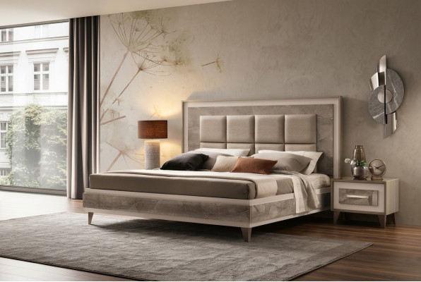 Rembourrage de lit de luxe Double Hôtel Lits 180x200 avant salle de couchage arredoclassic