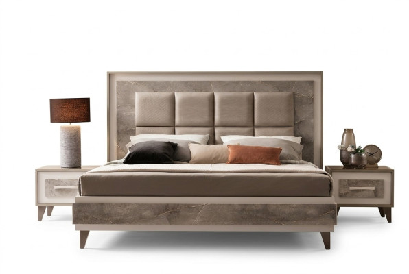 Rembourrage de lit de luxe Double Hôtel Lits 180x200 avant salle de couchage arredoclassic
