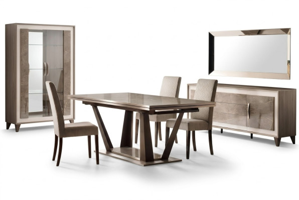 Meubles de luxe Table de salle à manger Table Salle à manger Salon Bois acier inoxydable Design Tables nouvelles