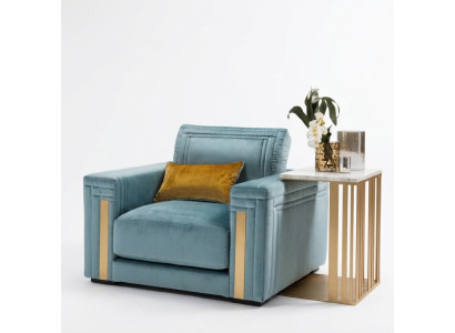 Fauteuil Club Lounge Design Chaise Lehn Canapé TV Bleu arredoclassic