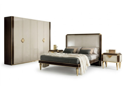 Lit 2x Table de chevet 3 pièces. Chambre à coucher Lits de luxe 180x200 chambre arredoclassic