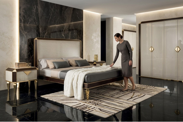 Lits Lits Hôtel Luxe Designer Double Chambre de mariage Beige arredoclassic