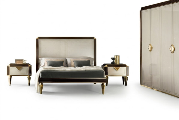 Lits Lits Hôtel Luxe Designer Double Chambre de mariage Beige arredoclassic