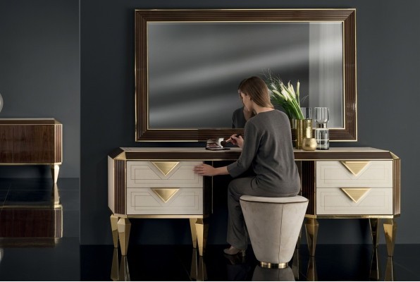 Coiffeuse Miroir + Tabouret Coiffeuse Coiffeuse Cosmétique arredoclassic
