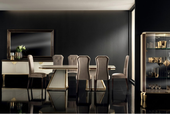 Ensemble de chaises de salle à manger avec siège rembourré et dossier, ensemble de 6 chaises design, suite complète.