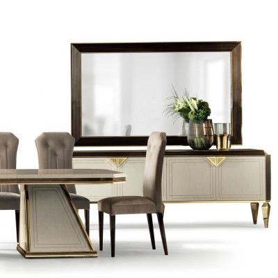 Designer Commode Armoire latérale Planche basse Armoire Salon Bois Etagère de luxe Bahut