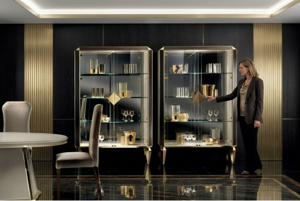 Concepteur italien Chic Meubles en bois Armoire de style moderne Vitrine Salon