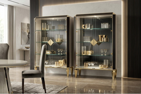 Concepteur italien Chic Meubles en bois Armoire de style moderne Vitrine Salon
