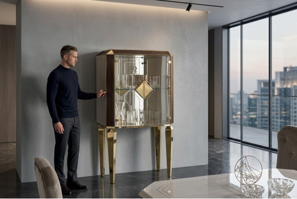 Armoire Bar Armoire Vitrine Vitrine Salon Designer Étagère Mobilier arredoclassic