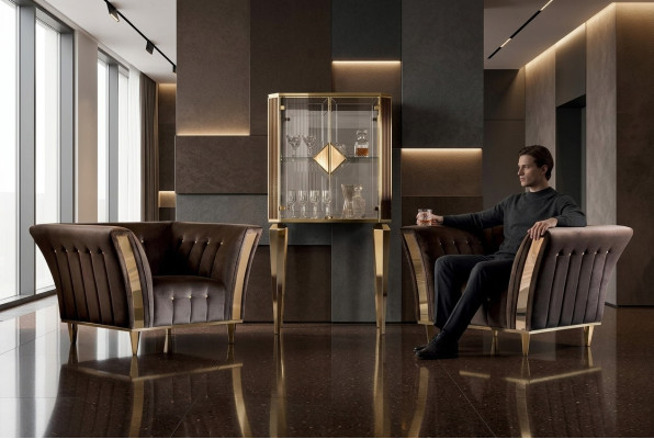 Fauteuil Club Lounge Lehn Fauteuil Tapisserie Canapé 1 Place TV Velours arredoclassic
