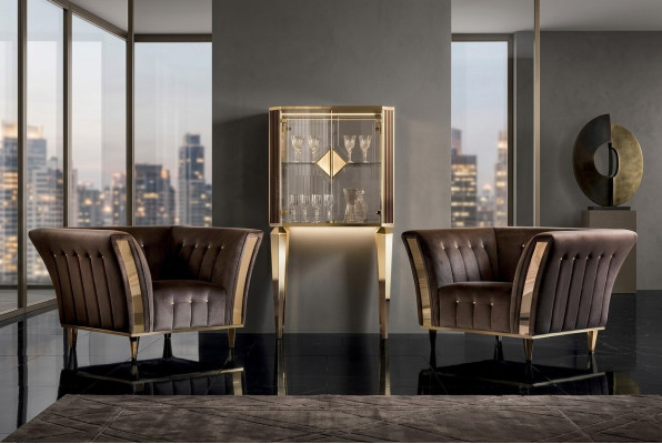 Fauteuil Club Lounge Lehn Fauteuil Tapisserie Canapé 1 Place TV Velours arredoclassic