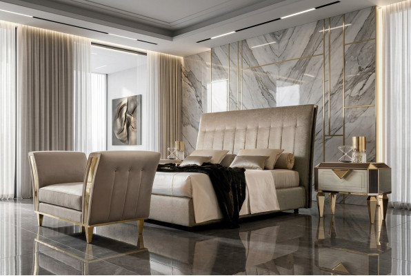 Lit capitonné de designer Lit Lits Lit en cuir Lit double Lit de mariage Lit de designer nouveau
