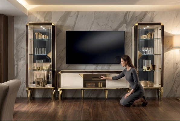 Meuble télé design, bahut TV, commode, armoire basse, étagère, table de salle de séjour de luxe