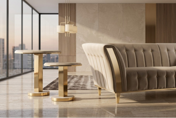 Table basse Table de canapé design de luxe Table d'appoint Table ronde pour salon