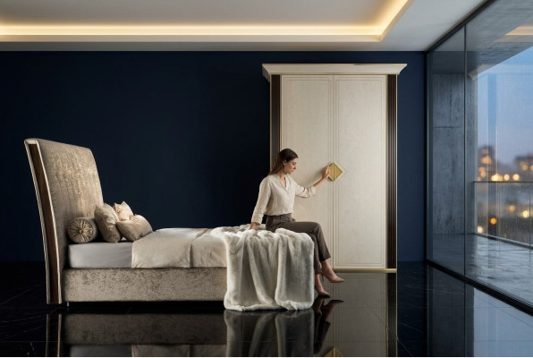 Ensemble complet de lit Chambre Armoire Set Lits Armoire arredoclassic 2 pièces