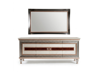 Commode avec miroir Meuble en bois Buffet de luxe Ensemble de 2 pièces arredoclassic