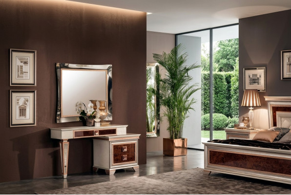Miroir mural classique Cadre en bois Meuble Miroir Baroque Rococo Cadre en verre Mural