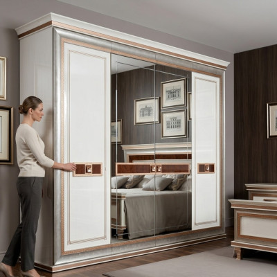 Armoires en bois classiques Garde-robes Chambre Armoire à vêtements Baroque Rococo