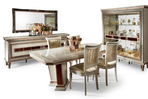 Table à manger Salle à manger Set de salle à manger Mobilier Table 5 pièces Chaise 4x Chaises arredoclassic