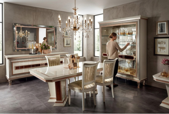 Table à manger 4x chaises Vitrine Commode 8 pièces. Salle à manger Set Groupe Suite Table nouvelle
